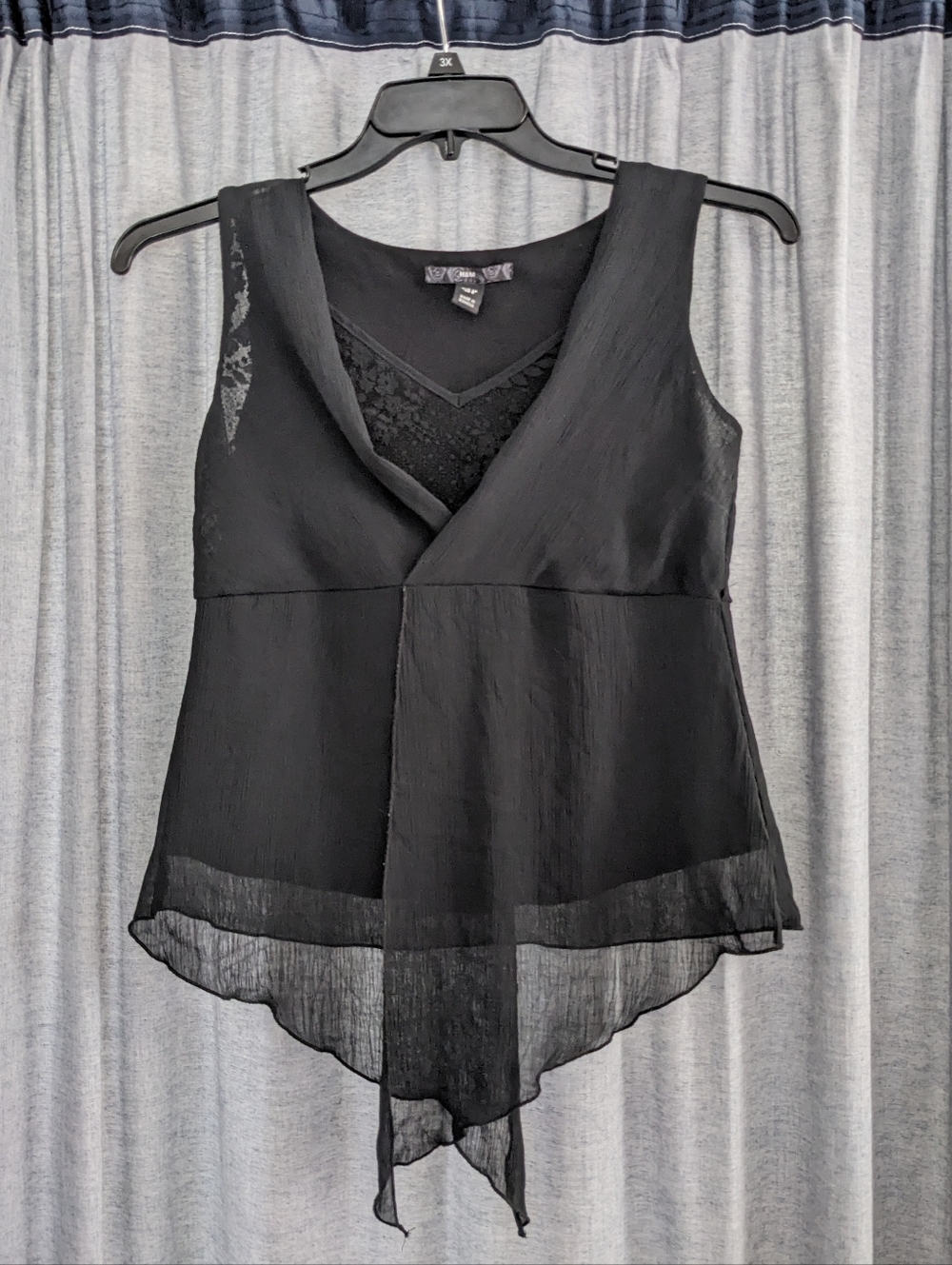 H&M Top Women's 8 Black Sleeveless Whimsigoth Dark Fairy Office Siren Witchy